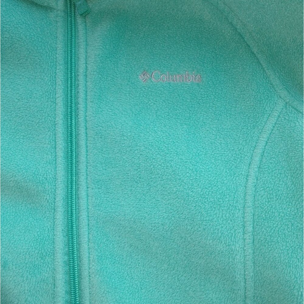 Kids Columbia Teal Green Full Zip Fleece Jacket Size Large 14/16 - Picture 4 of 10